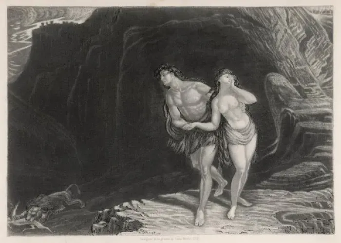 Framed Print : Adam, Eve Leave / Martin Framed Print : Adam, Eve Leave / Martin