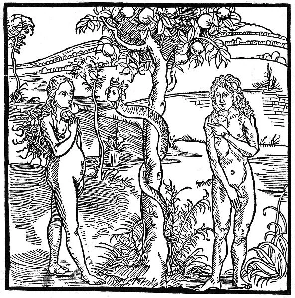 Adam and Eve with the serpent in the Garden of Eden