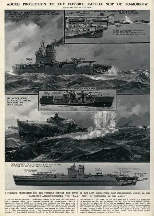 Framed Print : Added protection for warship by G. H. Davis Framed Print : Added protection for warship by G. H. Davis