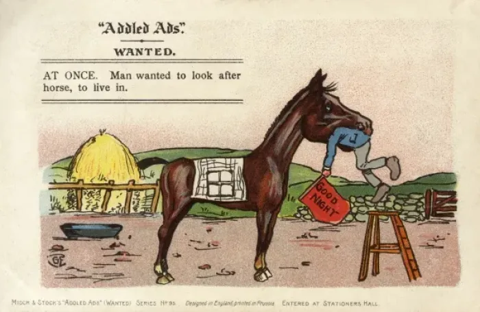 Framed Print : Addled Ads - Living in a HORSE Framed Print : Addled Ads - Living in a HORSE