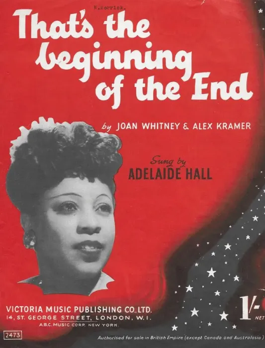 Framed Print : Adelaide Hall (music sheet Thats the Beginning of the End Framed Print : Adelaide Hall (music sheet Thats the Beginning of the End