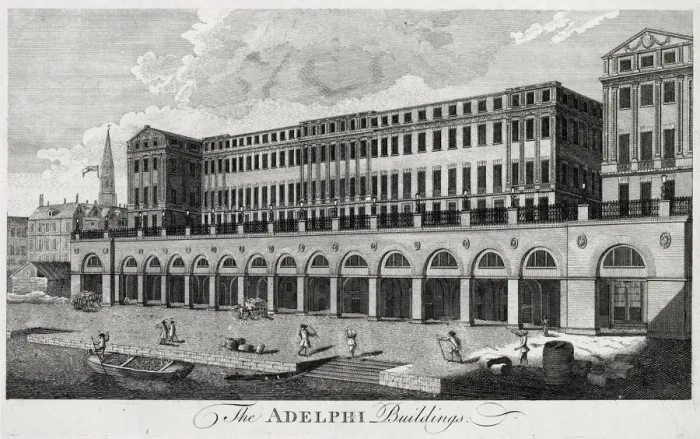 Framed Print : The Adelphi, built 1772 by the Adams brothers on the banks of the Thames adjoining Framed Print : The Adelphi, built 1772 by the Adams brothers on the banks of the Thames adjoining