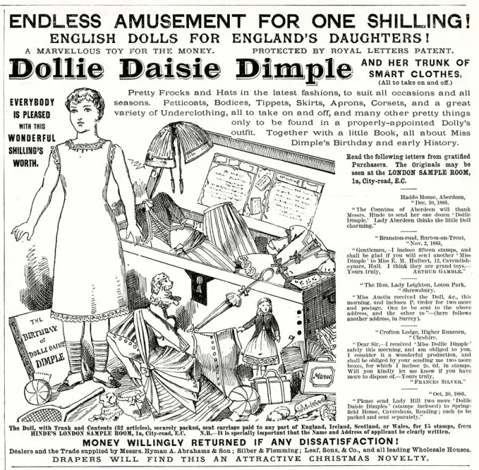 Framed Print : Adert for Dollie Daisie Dimple 1886 Framed Print : Adert for Dollie Daisie Dimple 1886
