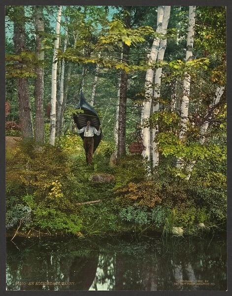 An Adirondack carry. Date c1902