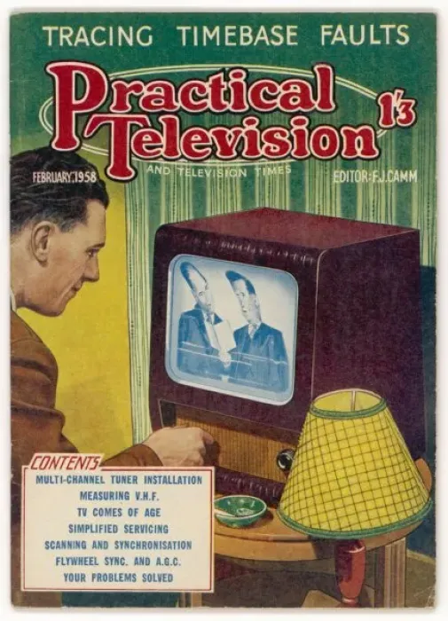 Framed Print : Adjusting Early TV Set Framed Print : Adjusting Early TV Set