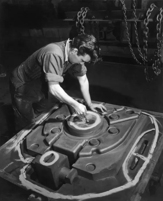 Framed Print : Adjusting a mould for hydraulic press Framed Print : Adjusting a mould for hydraulic press