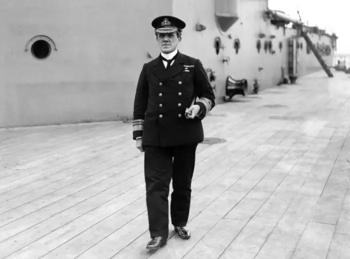 Framed Print : Admiral Sturdee on the quarterdeck - HMS Hercules Framed Print : Admiral Sturdee on the quarterdeck - HMS Hercules