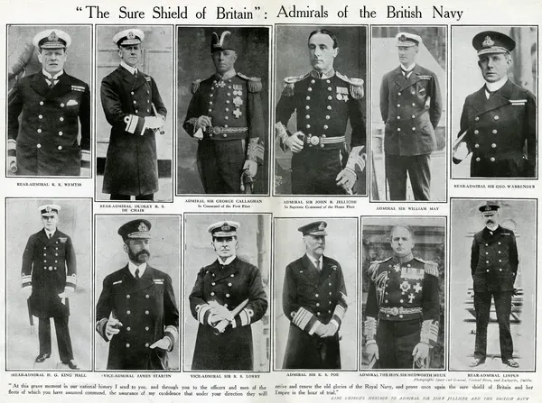 Admirals of the British Navy, WW1 Print August Art Prints