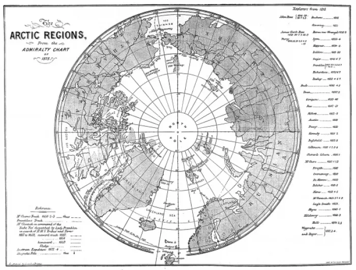 Framed Print : The Admiralty Chart of the Arctic Region, 1875 Framed Print : The Admiralty Chart of the Arctic Region, 1875