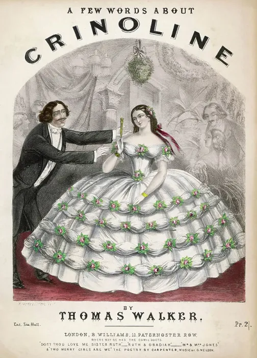 Framed Print : Admirers - Crinoline 1850s Framed Print : Admirers - Crinoline 1850s