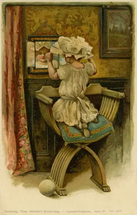 Framed Print : Admiring herself in the mirror Framed Print : Admiring herself in the mirror