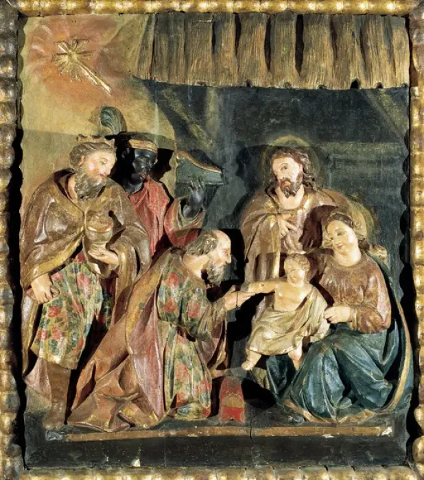 Framed Print : Adoration of the Magi. Catalan School. Relief Framed Print : Adoration of the Magi. Catalan School. Relief