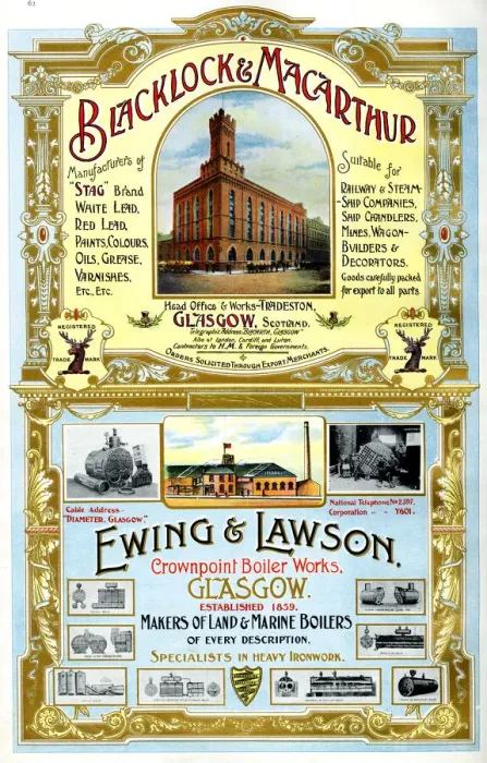 Framed Print : Adverts, Blacklock & Macarthur, Ewing & Lawson, Glasgow Framed Print : Adverts, Blacklock & Macarthur, Ewing & Lawson, Glasgow