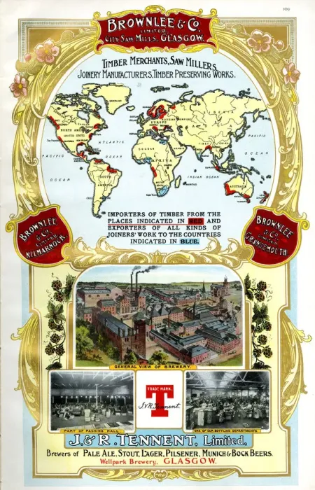 Framed Print : Adverts, Brownlee & Co, J & R Tennent Limited, Scotland Framed Print : Adverts, Brownlee & Co, J & R Tennent Limited, Scotland