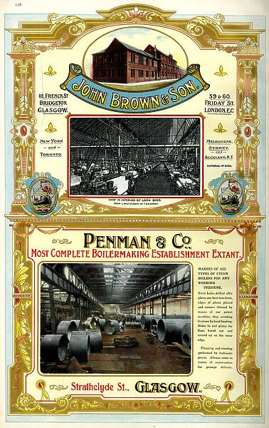 Adverts, John Brown & Son, Penman & Co, Scotland
