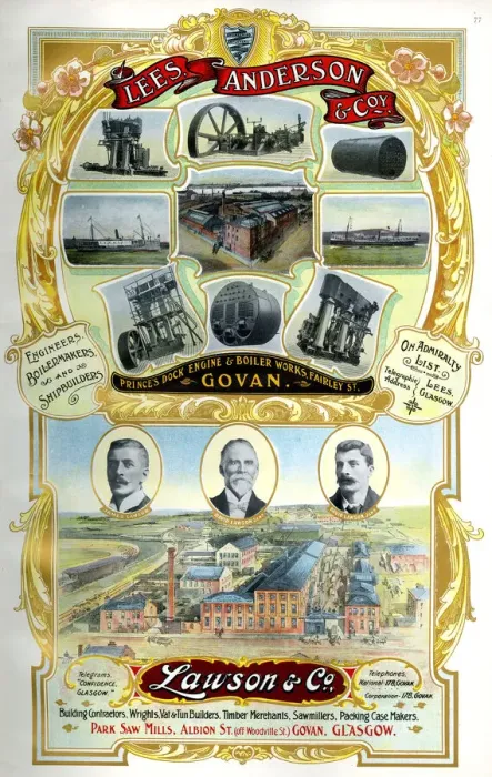 Framed Print : Adverts, Lees, Anderson & Co, Lawson & Co, Scotland Framed Print : Adverts, Lees, Anderson & Co, Lawson & Co, Scotland