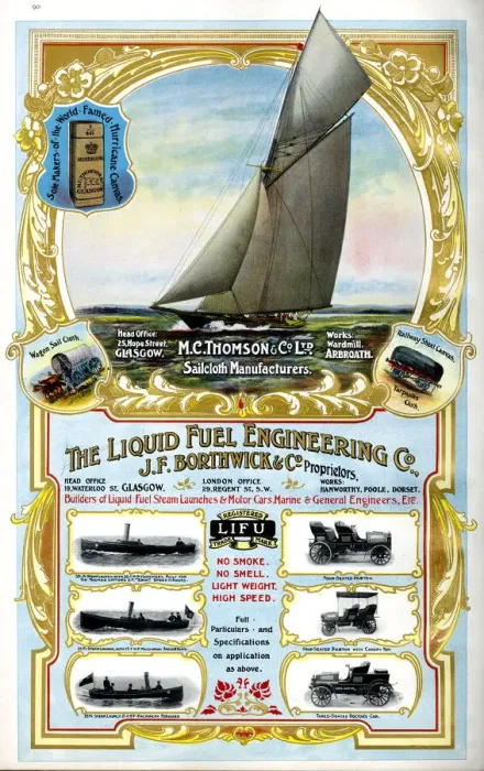 Framed Print : Adverts, M C Thomson & Co, Liquid Fuel Engineering Co Framed Print : Adverts, M C Thomson & Co, Liquid Fuel Engineering Co