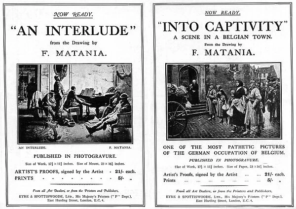 Adverts for Matania WW1 prints in The Sphere
