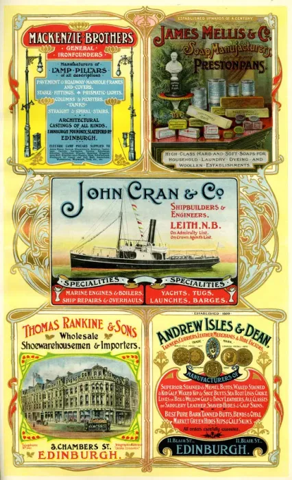 Framed Print : Adverts, five Scottish businesses Framed Print : Adverts, five Scottish businesses