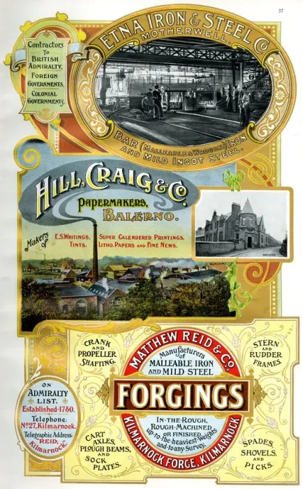Framed Print : Adverts, three Scottish businesses Framed Print : Adverts, three Scottish businesses