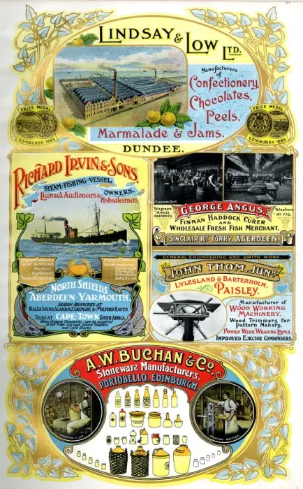 Framed Print : Adverts, five Scottish businesses Framed Print : Adverts, five Scottish businesses
