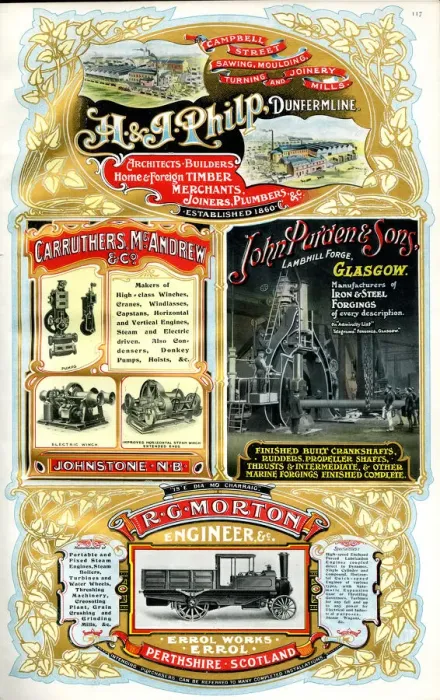 Framed Print : Adverts, four Scottish businesses