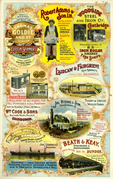 Framed Print : Adverts, eight Scottish businesses Framed Print : Adverts, eight Scottish businesses