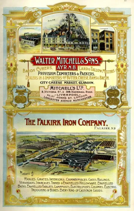 Framed Print : Adverts, Walter Mitchell & Sons, The Falkirk Iron Company