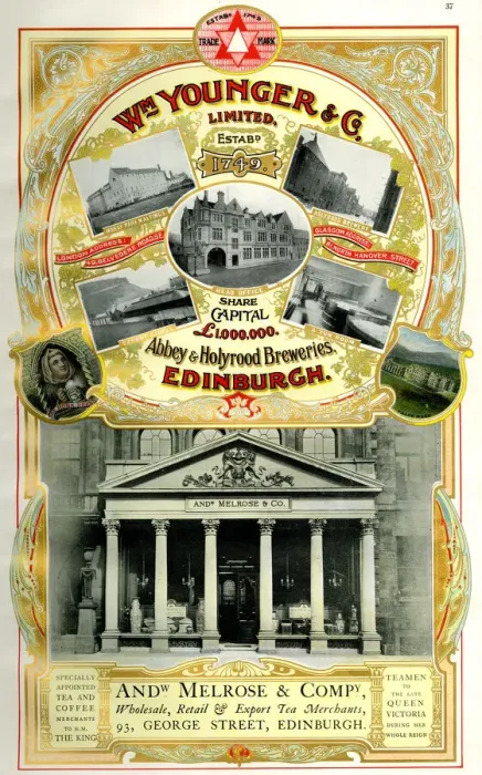 Framed Print : Adverts, William Younger & Co, Andrew Melrose & Company Framed Print : Adverts, William Younger & Co, Andrew Melrose & Company