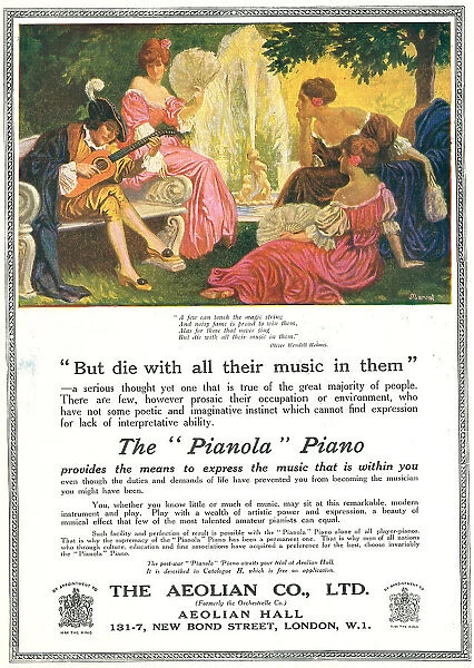 Aeolian Pianola Advertisement