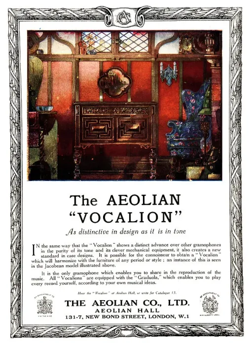 Framed Print : The Aeolian Vocalion Advertisement Framed Print : The Aeolian Vocalion Advertisement