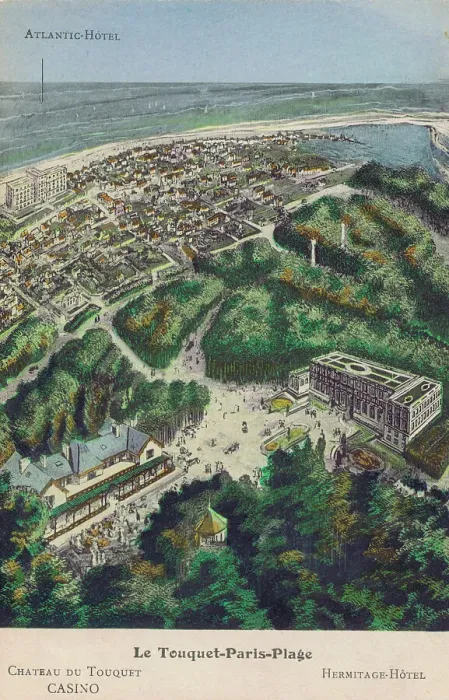 Framed Print : An aerial artists view of Le Touquet-Paris-Plage, 1920s Framed Print : An aerial artists view of Le Touquet-Paris-Plage, 1920s