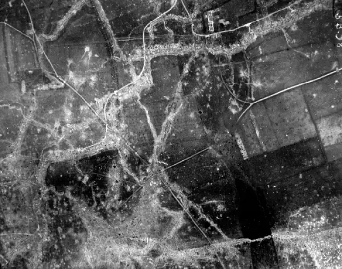 Framed Print : Aerial observation photo, Western Front, France, WW1 Framed Print : Aerial observation photo, Western Front, France, WW1