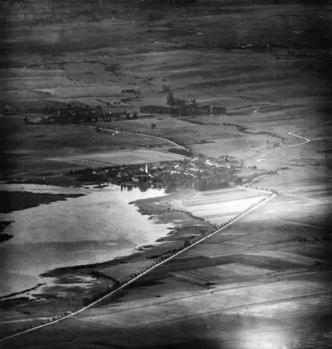 Framed Print : Aerial photograph of La Chaussee, France, WW1 Framed Print : Aerial photograph of La Chaussee, France, WW1