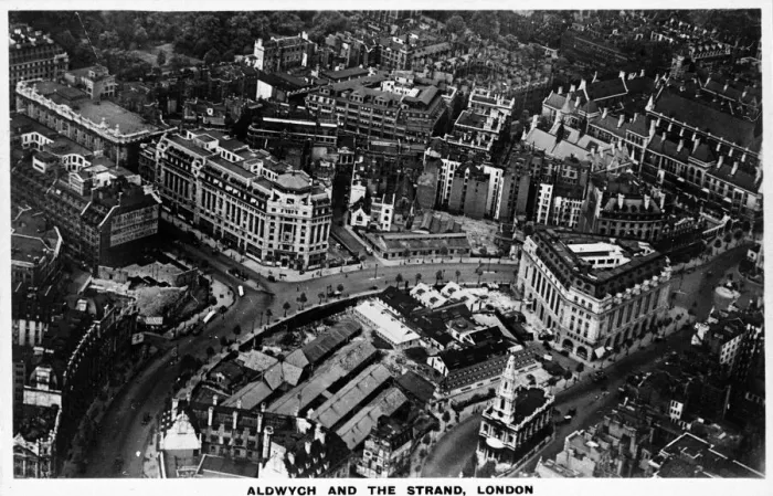 Framed Print : Aerial view of the Aldwych and the Strand, London Framed Print : Aerial view of the Aldwych and the Strand, London
