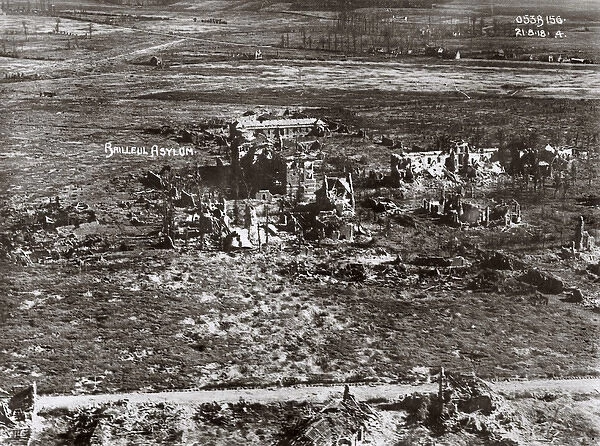 Aerial view, Bailleul, Nord, Northern France, WW1