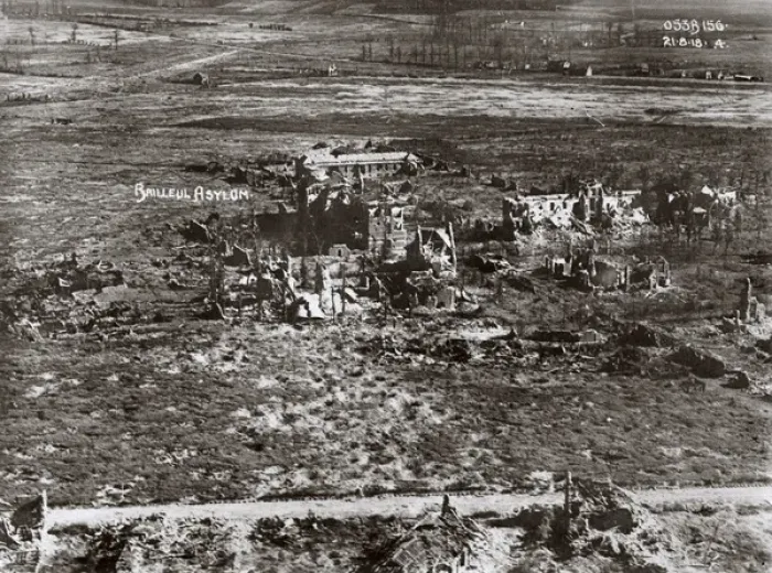 Framed Print : Aerial view, Bailleul, Nord, Northern France, WW1 Framed Print : Aerial view, Bailleul, Nord, Northern France, WW1