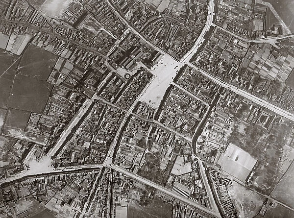 Aerial view, Bailleul, Nord, Northern France, WW1
