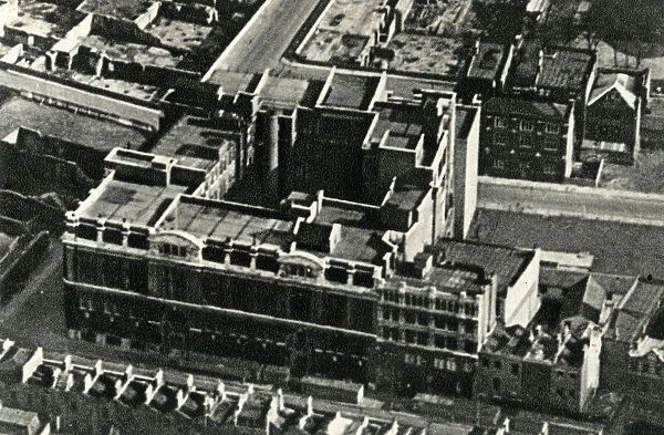 Aerial view of Bovril factory, Old Street, London