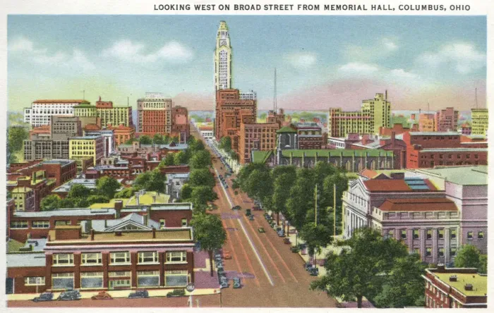 Framed Print : Aerial view of Broad Street, Columbus, Ohio, USA Framed Print : Aerial view of Broad Street, Columbus, Ohio, USA