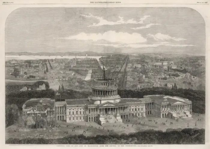 Framed Print : Aerial view of the Capitol, Washington, 1861 Framed Print : Aerial view of the Capitol, Washington, 1861