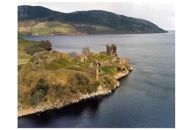 Aerial view of Castle Urquhart, Loch Ness, Scotland