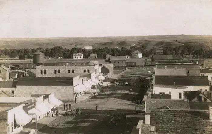 Framed Print : Aerial view of Center Street, Philip, South Dakota, USA Framed Print : Aerial view of Center Street, Philip, South Dakota, USA