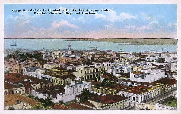 Aerial view of city and bay, Cienfuegos, Cuba