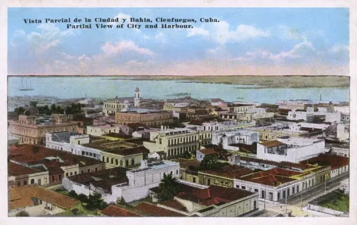 Framed Print : Aerial view of city and bay, Cienfuegos, Cuba Framed Print : Aerial view of city and bay, Cienfuegos, Cuba