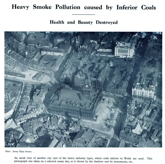 Framed Print : Aerial view of a city with heavy smoke pollution Framed Print : Aerial view of a city with heavy smoke pollution