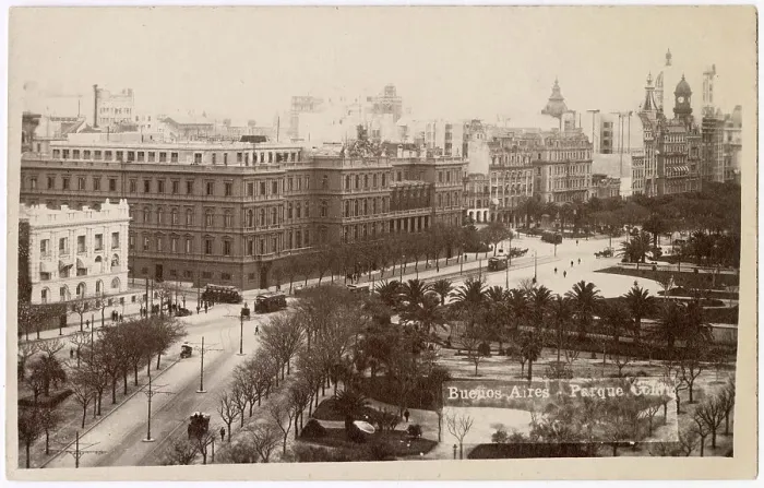 Framed Print : Aerial view of Columbus Park (Parque Colon), Buenos Aires, Argentina, South America, dated 22 June 1918, with an extremely rare fall of snow (the next snow fell in 2007). Date: 1918 Framed Print : Aerial view of Columbus Park (Parque Colon), Buenos Aires, Argentina, South America, dated 22 June 1918, with an extremely rare fall of snow (the next snow fell in 2007). Date: 1918