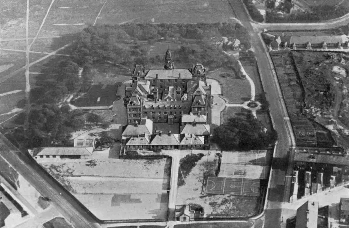 Framed Print : An aerial view of the Crossley and Porter Orphanage Framed Print : An aerial view of the Crossley and Porter Orphanage