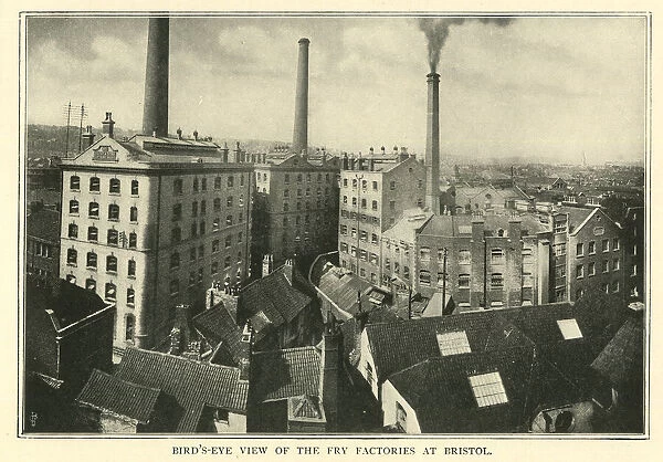 Aerial view of Frys chocolate factories, Bristol