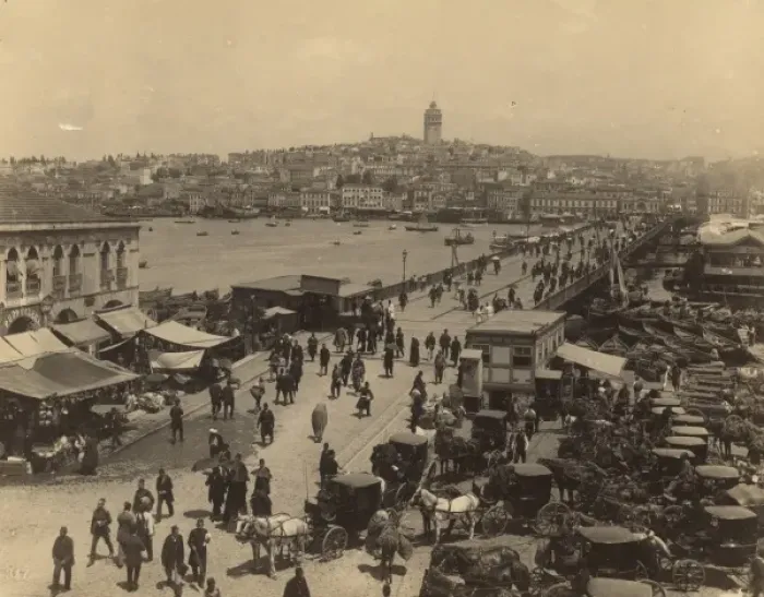 Framed Print : Aerial view of the Galata Bridge, Istanbul Framed Print : Aerial view of the Galata Bridge, Istanbul